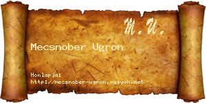 Mecsnober Ugron névjegykártya